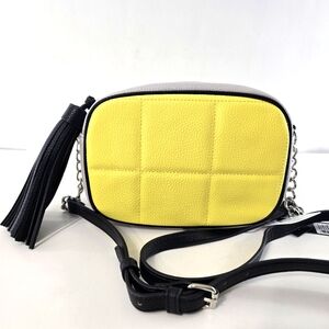 Tahari Quincy Colorblock Hobo Bag Quilt Faux Leather Recycled Tassel Hanbag NWT